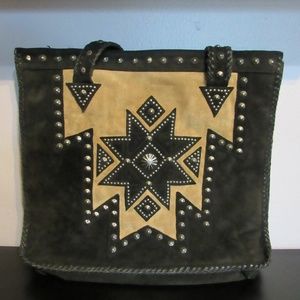 Cripple Creek Black & Tan Leather Purse / Handbag